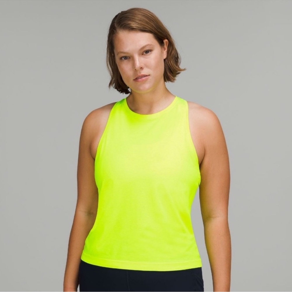 Lululemon Swiftly Tech High Neck Tank Top Waist Length - Highlight Yellow 4